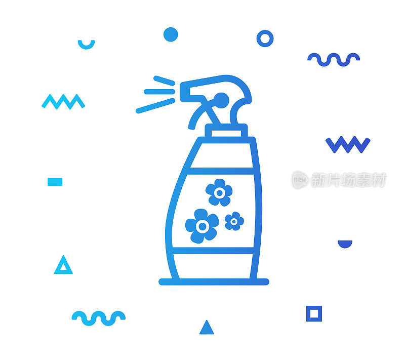 Cleaning Spray Line Style Icon Design